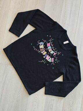 Holiday Time Embellished Ugly Christmas Sweater, XL